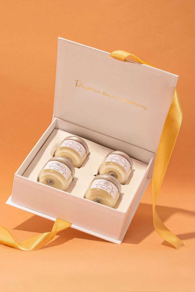 Premium rigid gift box with ribbon